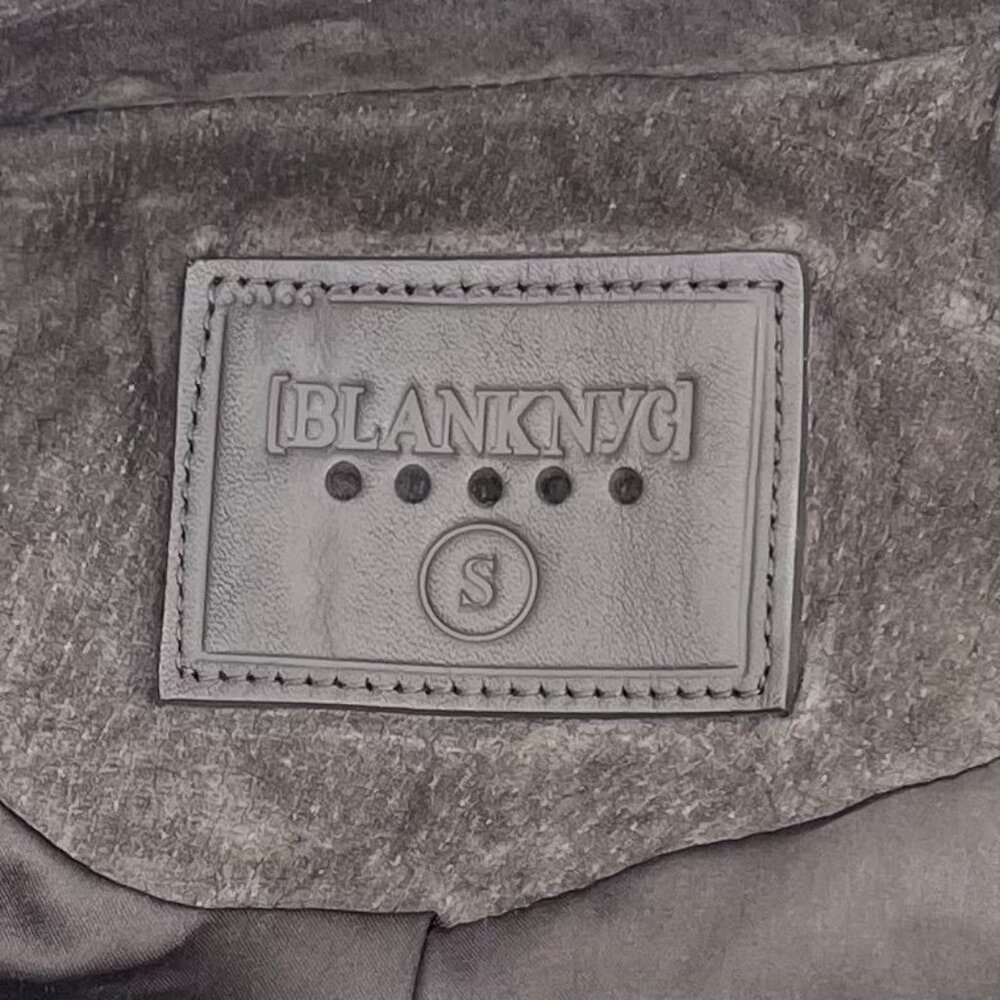 Blank NYC Womens Suede Cropped Moto Jacket Size S Dark Grey Biker No Belt FLAWS - Picture 13 of 14